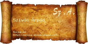 Szivós Árpád névjegykártya