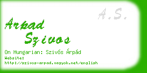 arpad szivos business card